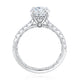 Round Cut Diamond Engagement Ring with a Classic Quilted Pave Band ME2029AQ/94