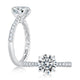 Tapered Diamond Pavé Engagement Ring with Quilted Interior ME2141Q/176