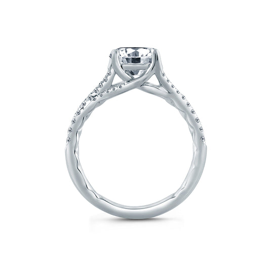 A.Jaffe Split Shank Flowing Pav�� Diamond Quilted Engagement Ring ME2158Q/169