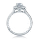 Floral Inspired Milgrain Detail Halo Oval Engagement Ring ME2194Q/93