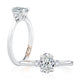 Three Stone Oval Cut Engagement Ring With Round Side Diamonds MECOV2542/86