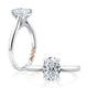 Solitaire Oval Center Diamond Engagement Ring with Peek-A-Boo Diamonds MECOV2543/308