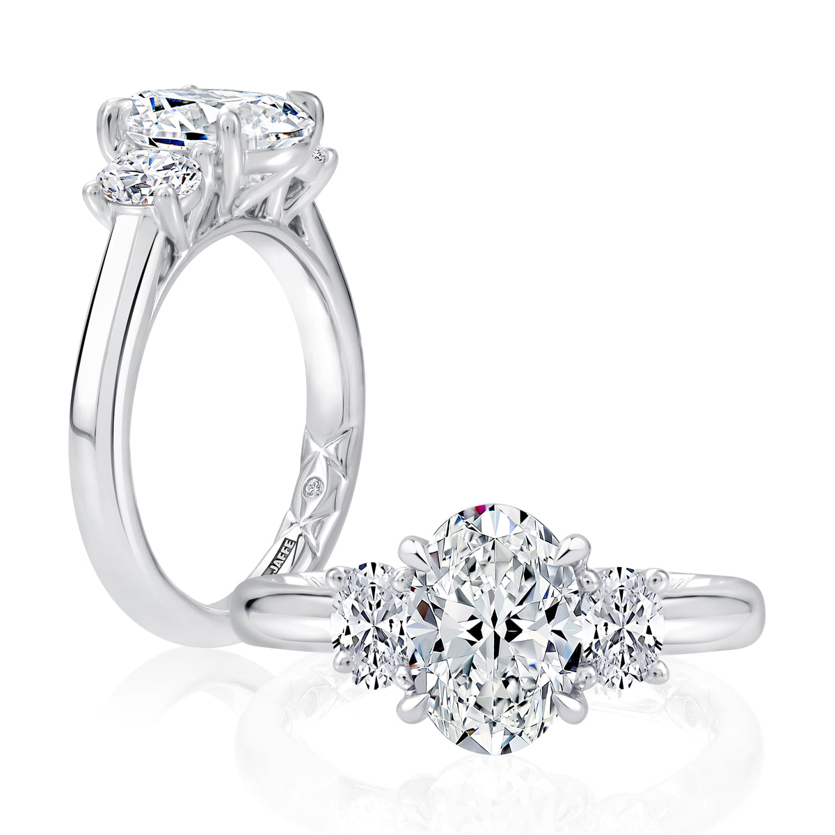 Classic Trellis Three Stone Round Diamond Engagement Ring MECOV2718LB/166