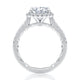 Oval Cut Diamond Engagement Ring with Oval Shaped Halo and Diamond Pave Band MECOV2920Q/189B