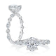 Floating Alternating Round and Marquise Band Oval Center Engagement Ring MECOV2929T/162B