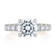 Modern Two Tone Round Cut Diamond Engagement Ring MECRD2348Q/245
