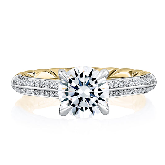 A.Jaffe Modern Royals Monarch Round Diamond Quilted Engagement Ring MECRD2501Q/170