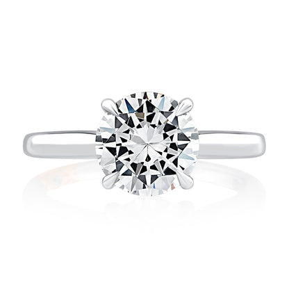 Solitaire Round Center Diamond Engagement Ring with Peek-A-Boo Diamonds MECRD2543/258