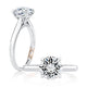 Solitaire Round Center Diamond Engagement Ring with Peek-A-Boo Diamonds MECRD2543/308