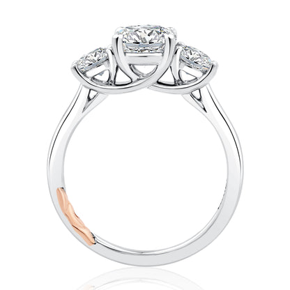 Three Stone Round Center  Trellis Engagement Ring MECRD2697/240