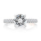 Round Center Diamond Engagement Ring with Peek-A-Boo Diamonds and Pave Band MECRD2730/139