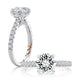 Round Center Diamond Engagement Ring with Peek-A-Boo Diamonds and Pave Band MECRD2730/214