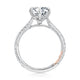 Six Prong Round Center Diamond Engagement Ring with Diamond Band MECRD2743/129