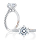 Six Prong Round Center Diamond Engagement Ring with Diamond Band MECRD2743/279
