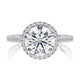 Classic Round Center Diamond Engagement Ring with a Round Shaped Diamond Halo MECRD2920Q/344