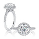 Classic Round Center Diamond Engagement Ring with a Round Shaped Diamond Halo MECRD2920Q/344