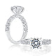 Three Stone Round Center Diamond Engagment Ring MECRDB2521H/295