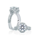 A.Jaffe Rollover Pav�� Split Shank and Flower Halo Diamond Engagement Ring MES684/153