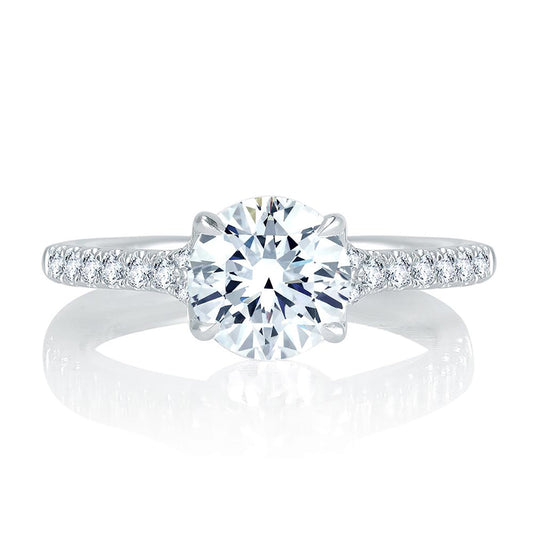 A.Jaffe Split Shank Unique Diamond Gallery Quilted Engagement Ring MES742QB/180