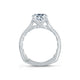 A.Jaffe Unique Split Shank Micro Pave Round Diamond Center Quilted Engagement Ring MES745Q/180