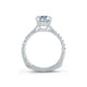 French Pave Round Center Diamond Quilted Engagement Ring MES755Q/127