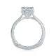 Four Prong Round Center Diamond Engagement Ring with Single Prong Diamond Band MES760Q/106