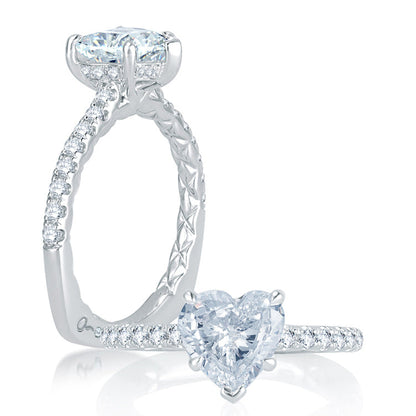 A.Jaffe Charming French Pav�� Diamond Quilted Engagement Ring MES772Q/228