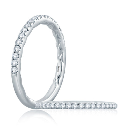 A.Jaffe French Pav�� Set Diamond Quilted Wedding Band MR2186Q/24