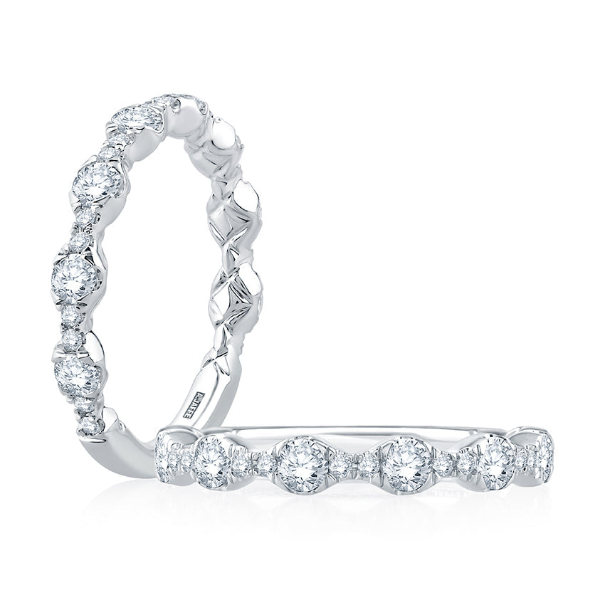 Floating Bubble Diamond Wedding Band with Quilted Interior MR2303Q/73