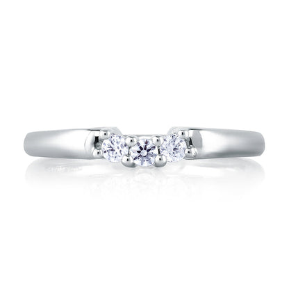 A.Jaffe Signature Three Stone with Scroll Motif Diamond Wedding Band MRS237/25