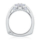 A.Jaffe Signature Three Stone with Scroll Motif Diamond Wedding Band MRS237/25