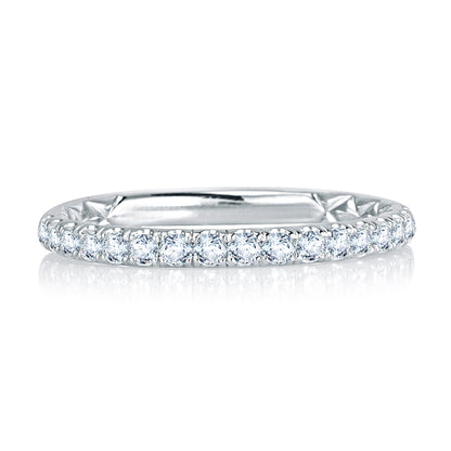 A.Jaffe Signature French Pav�� Set Diamond Quilted Wedding Band MRS768Q/37