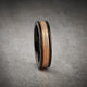 8MM White Tungsten Carbide Ring - Center Milgrain 14K White Gold Insert with Round Edge