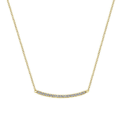 14k Yellow Gold Diamond Bar Necklace