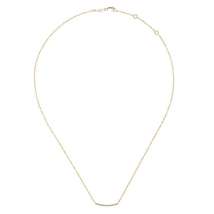 14k Yellow Gold Diamond Bar Necklace
