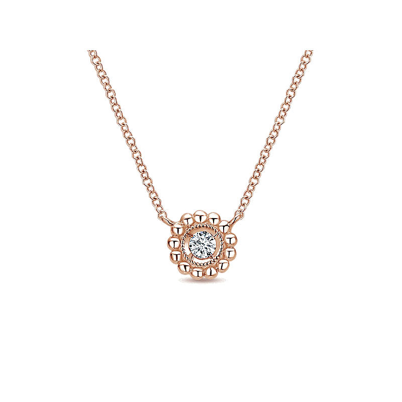 Gaby Necklace 14k Pink Gold Diamond Fashion
