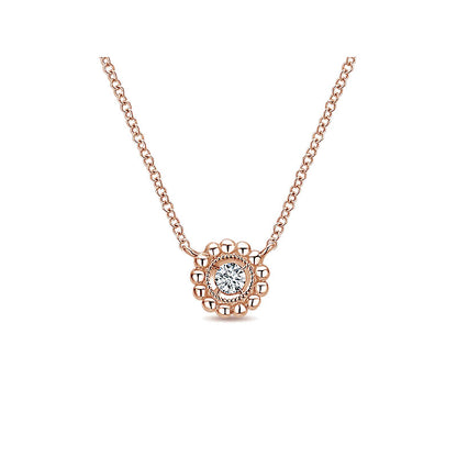 Gaby Necklace 14k Pink Gold Diamond Fashion