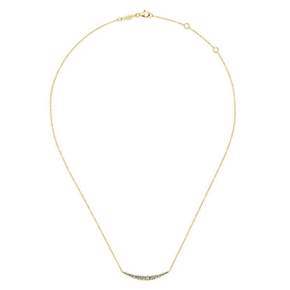 14k Yellow Gold Diamond Bar Necklace