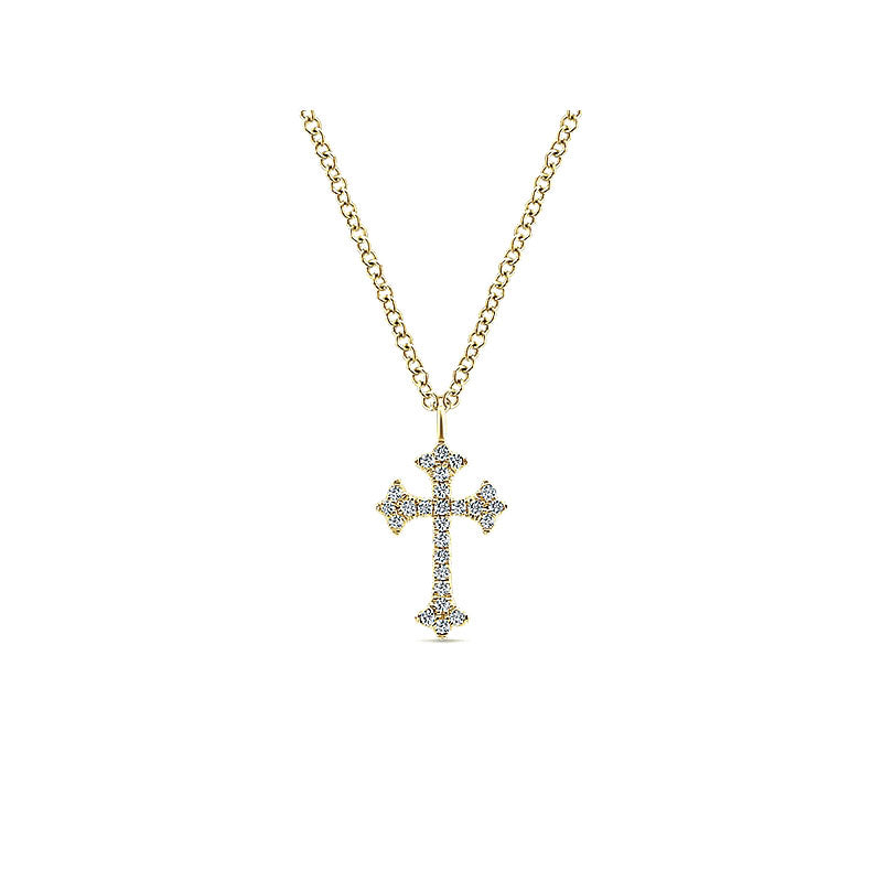Gaby Necklace 14k Yellow Gold Diamond Cross Fashion