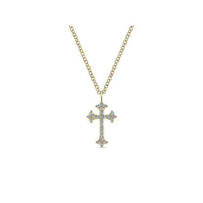 Gaby Necklace 14k Yellow Gold Diamond Cross Fashion