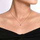 Gabriel & Co. NK5446K45MO 14K Rose Gold Hexagonal Halo Morganite and Diamond Pendant Necklace