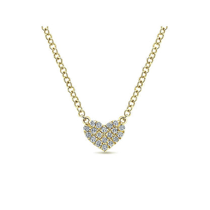 Gaby Necklace 14k Yellow Gold Petite Pav������������������������������������ Diamond Heart Fashion