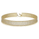 14K Yellow Gold Wide Diamond Station Choker Necklace with Bujukan Beads, 11.5+4 inch
