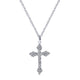 14k White Gold Diamond Cross Cross Pendant