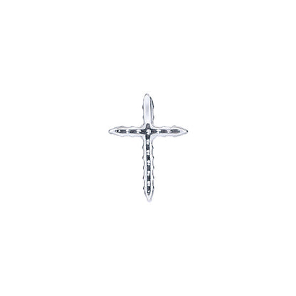 14k White Gold Diamond Cross Cross Pendant