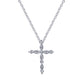 14k White Gold Diamond Cross Cross Pendant