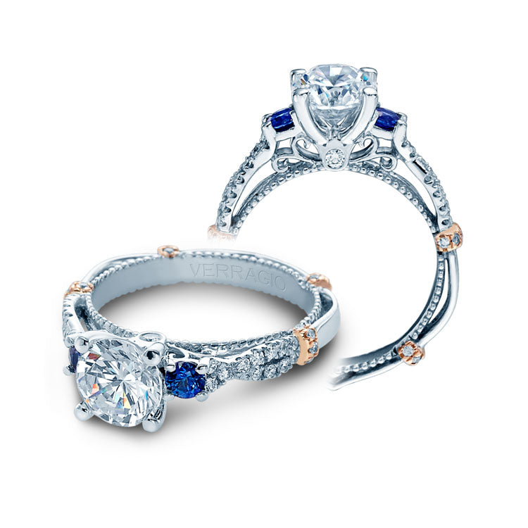 Verragio Diamond and Sapphire Twist Engagement Ring