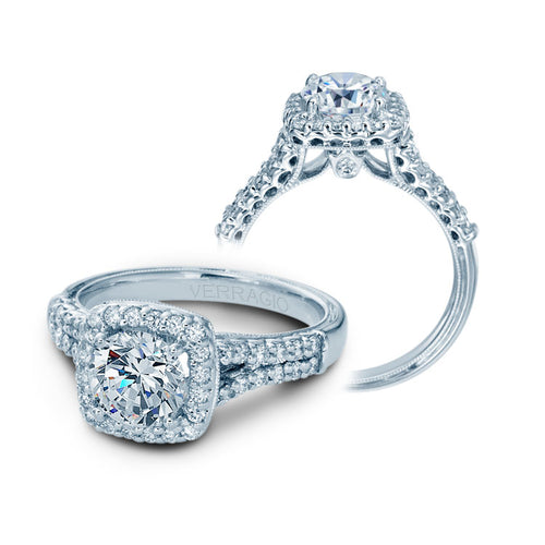 Verragio Split Shank Halo Diamond Engagement Ring
