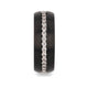 TSAR Black Tungsten Carbide Ring Domed Brushed Finish with White Sapphires - 8mm