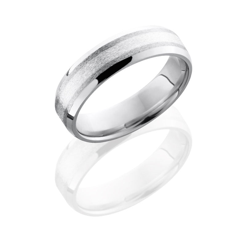 Lashbrook Cobalt Chrome 6mm Beveled Band With 2mm Ss CC6B12/SS(NS)